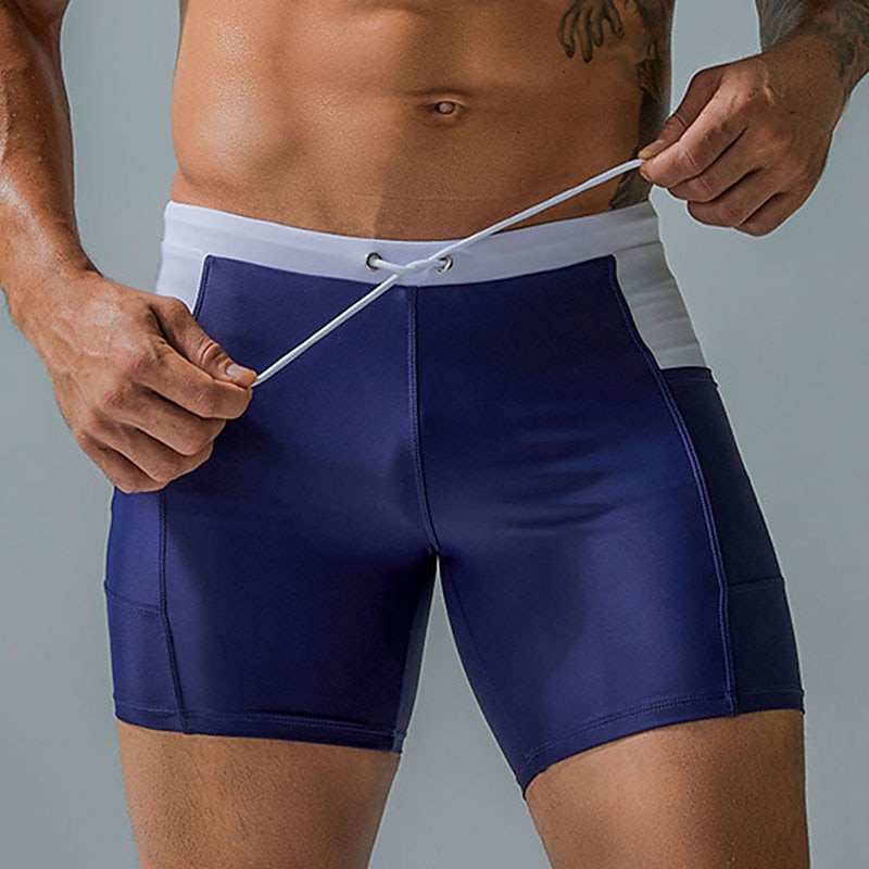 Men's Swimwear Swim Shorts Swim Trunks Boxer Swim Shorts Shorts Plain Comfort Breathable Outdoor Daily Going out Sports Hawaiian Black Blue 2025 - $24.99 –P5