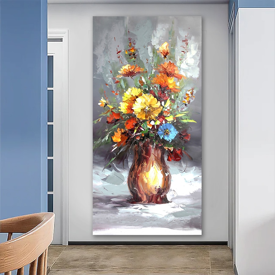 Ölgemälde handgemachte handgemalte Wandkunst abstrakte Stillleben schöne Blume Bonsai Wohnkultur Dekor gerollte Leinwand kein Rahmen ungedehnt 2025 - $77.99 –P6