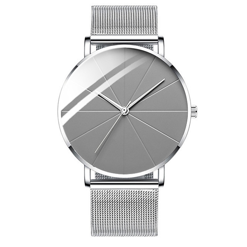 modne męskie zegarki kwarcowe ultra cienki casualowy minimalistyczny męski zegarek biznesowy z siatkowym paskiem 2025 - $21.99 –P12