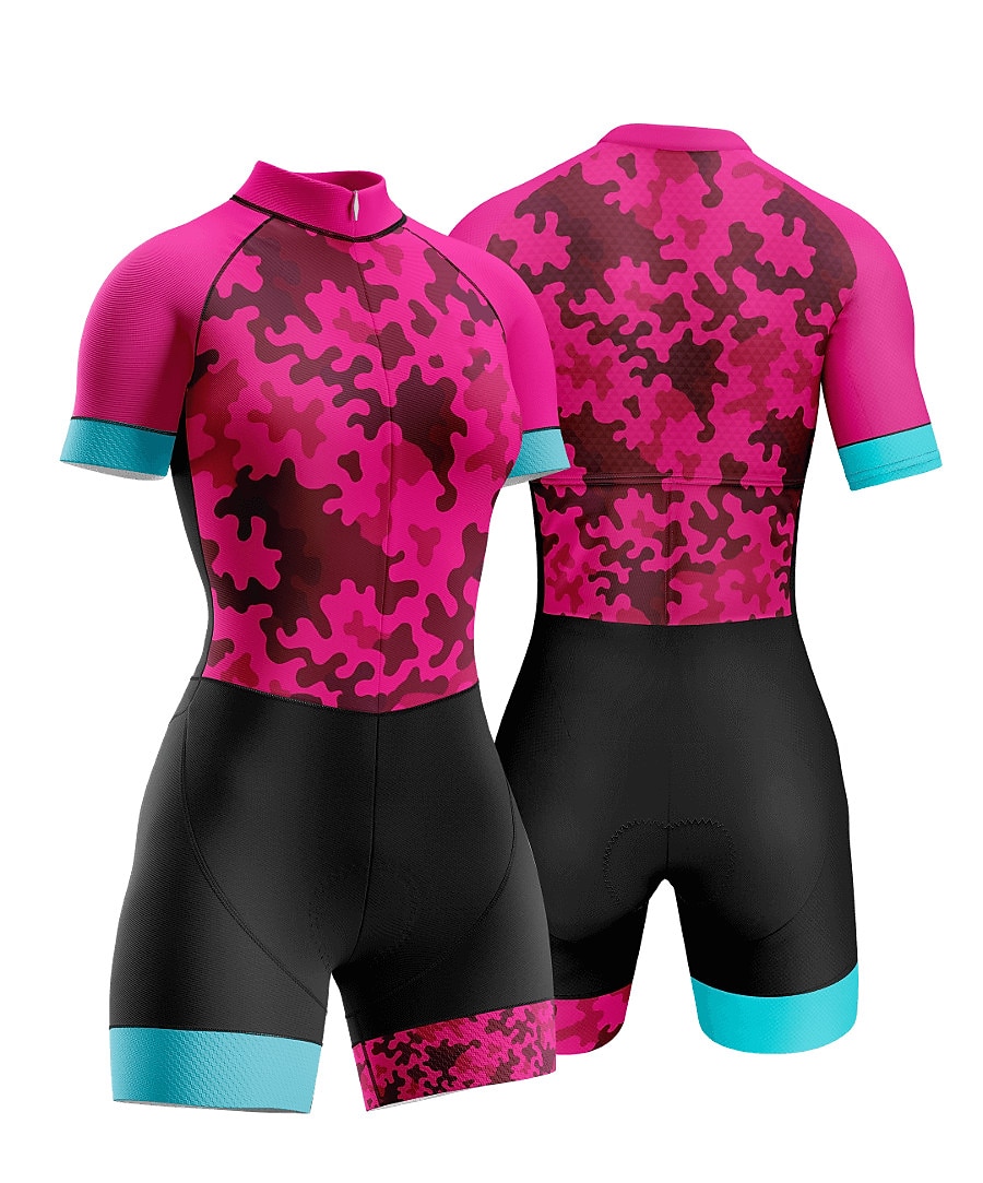 Naisten Triathlon Tri -puku Lyhythihainen triatlon Hopea Tumman harmaa Metsän vihreä Kuvitettu Pyörä Lycra Urheilu Kuvitettu Vaatetus 2025 - $47.99 –P2