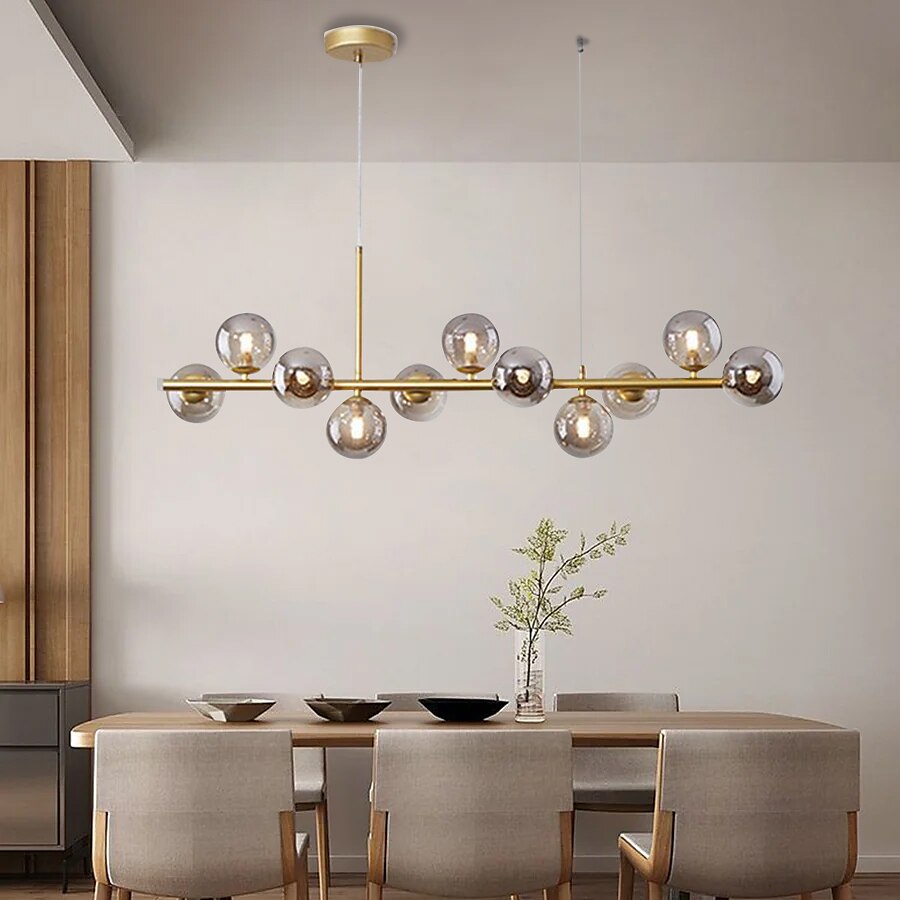 led-riippuvalaisin 33" 9-valaisin globe design geometriset muodot uppoasennettavat valot metalli sputnik lineaarinen geometrinen maalattu viimeistely nykyaikaiset kattokruunut 110-240v 2025 - $395.49 –P11