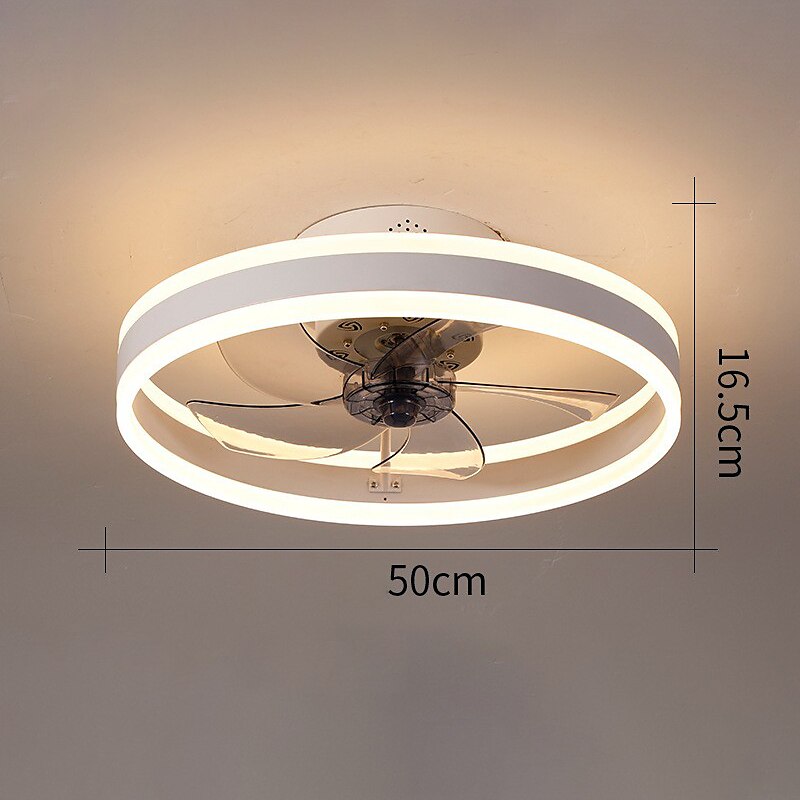 Ceiling Fans with Lights Flush Mount Low Profile Indoor Ceiling Fan,18.7" Dimmable Bladeless Ceiling Fans with Remote Control,Smart 3 Colors 6 Speeds Reversible 2025 - $215.89 –P6