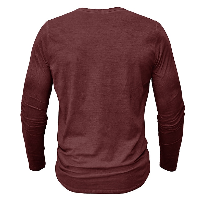 Men's Henley Shirt Tee Top Long Sleeve Shirt Plain Henley Street Vacation Long Sleeve Clothing Apparel 100% Cotton Vintage Fashion Basic 2025 - GBP £17 –P6