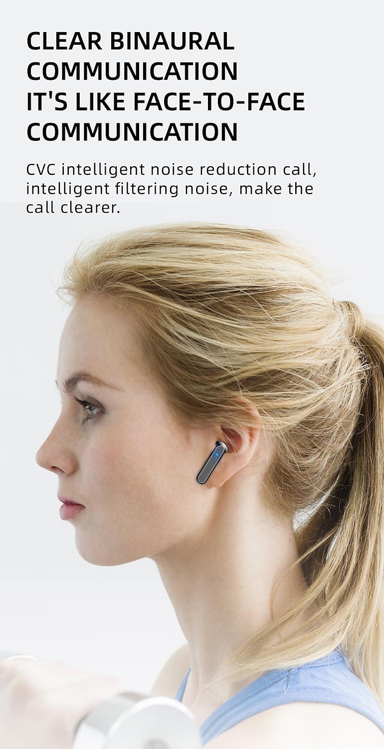 V60 TWS True draadloze hoofdtelefoon In het oor Bluetooth 5.2 Ergonomisch Ontwerp Surround geluid Snellader voor Apple Samsung Huawei Xiaomi MI Hardlopen Dagelijks gebruik Reizen Mobiele telefoon 2025 - $16.99 –P10
