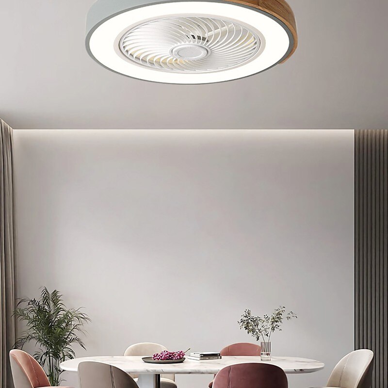 ventiladores de teto led com luzes reguláveis com contral remoto 20" luminária embutida no teto abajur acrílico lustre quarto sala de estar de 2025 por $242.49 –P6