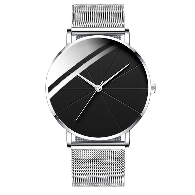 modne męskie zegarki kwarcowe ultra cienki casualowy minimalistyczny męski zegarek biznesowy z siatkowym paskiem 2025 - $21.99 –P10