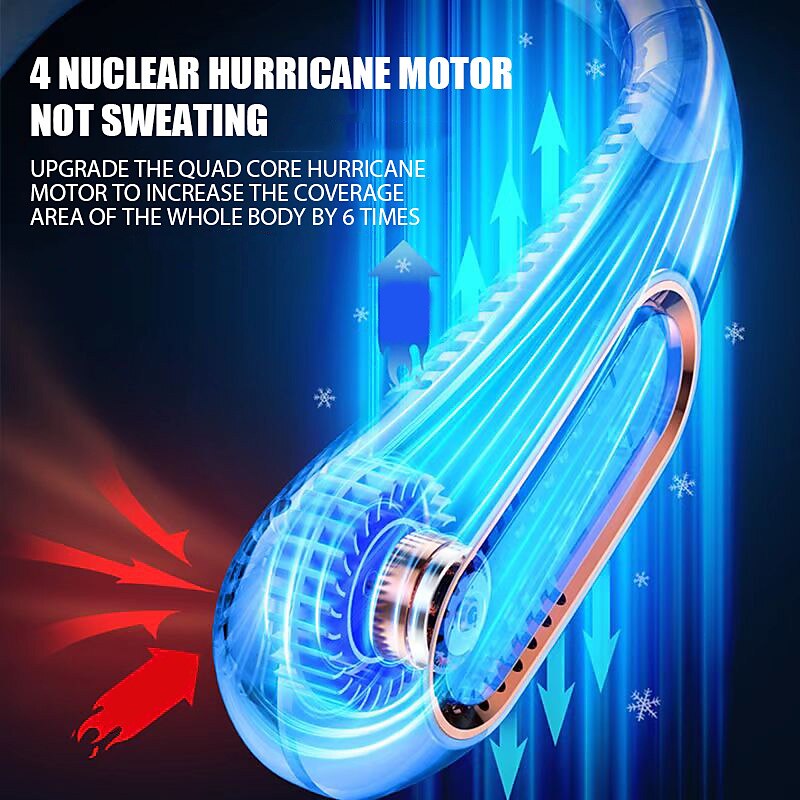 Bladeless Neckband Air Cooler – USB Rechargeable Hanging Fan with Digital Display for Portable Summer Cooling 2025 - $19.99 –P6