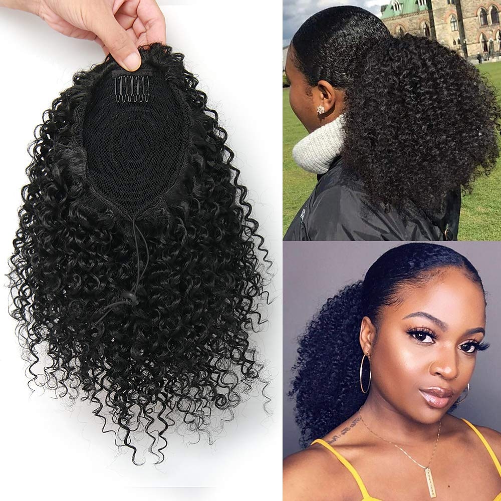 Krótki afro perwersyjne kręcone kucyk treska dla afroamerykanów przedłużanie kucyka syntetyczne afro perwersyjne kręcone kucyk dla kobiet 2025 - $21.99 -P6