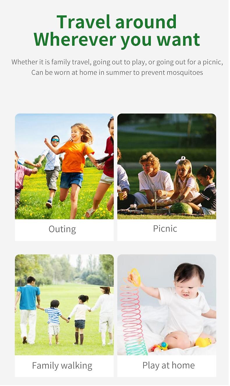 Ultrasonic Anti-Mosquito Bracelet – Wearable Slim Bracelet for Children, Adults, Pregnant Women, Outdoor Use 2025 - $14.99 –P9