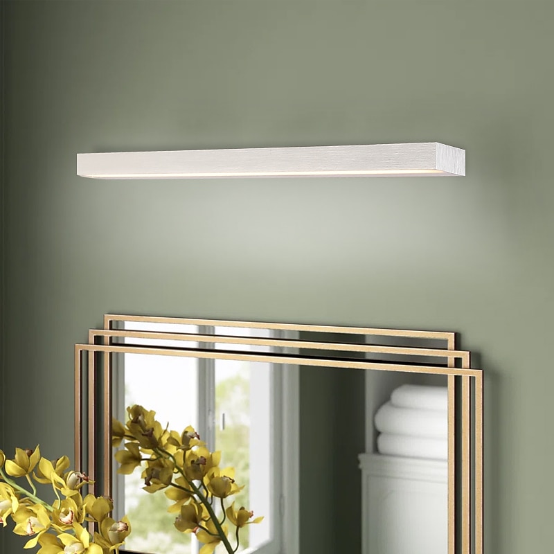 матовый светодиодный зеркальный светильник тщеславия современный черный серебристый минималистский светильник для ванной комнаты алюминиевый водонепроницаемый ip20 40 см 70 см 110-240 В 2026 - Kč1232 –P1