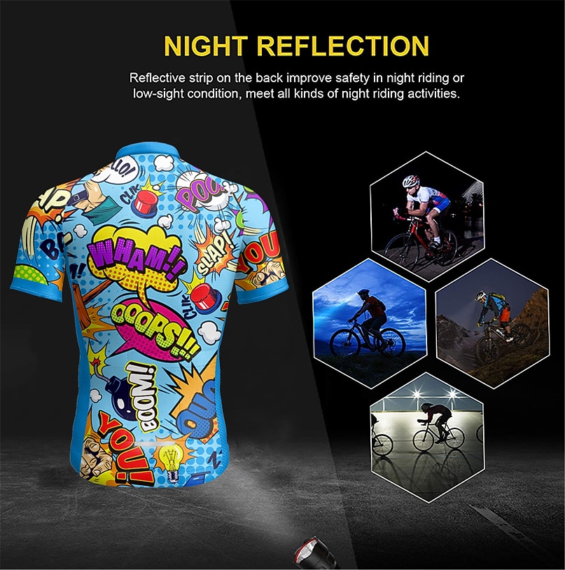 Men's Cycling Jersey Graphic Letter & Number Funny Short Sleeve Bike Jersey Top with 3 Rear Pockets Mountain Bike MTB Road Bike Cycling Quick Dry Reflective Strips Back Pocket Moisture Wicking Sports 2025 - $29.99 –P4