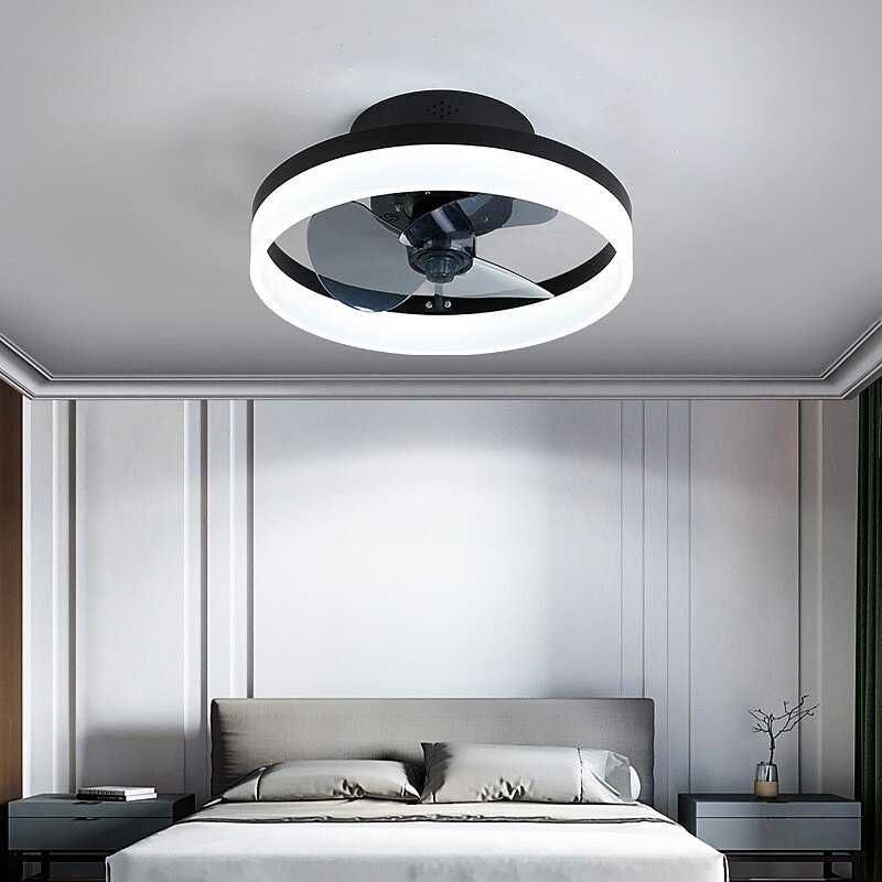 Ceiling Fans with Lights Flush Mount Low Profile Indoor Ceiling Fan,15.7" /19.6" Dimmable Bladeless Ceiling Fans with Remote Control,Smart 3 Colors 6 Speeds Reversible 2025 - $187.99 –P6