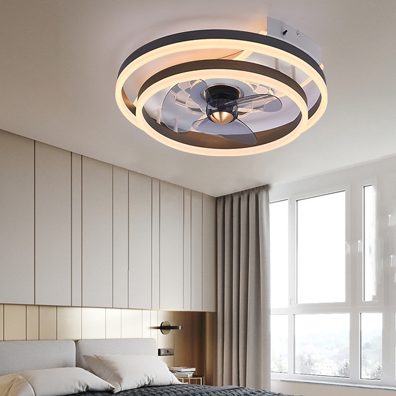 ventilateurs de plafond avec lumières avec télécommande conception d'anneau 19,5 "ventilateur de plafond intérieur encastré à profil bas intelligent 3 couleurs 6 vitesses réversible de 2025 ? $403.19 –P2