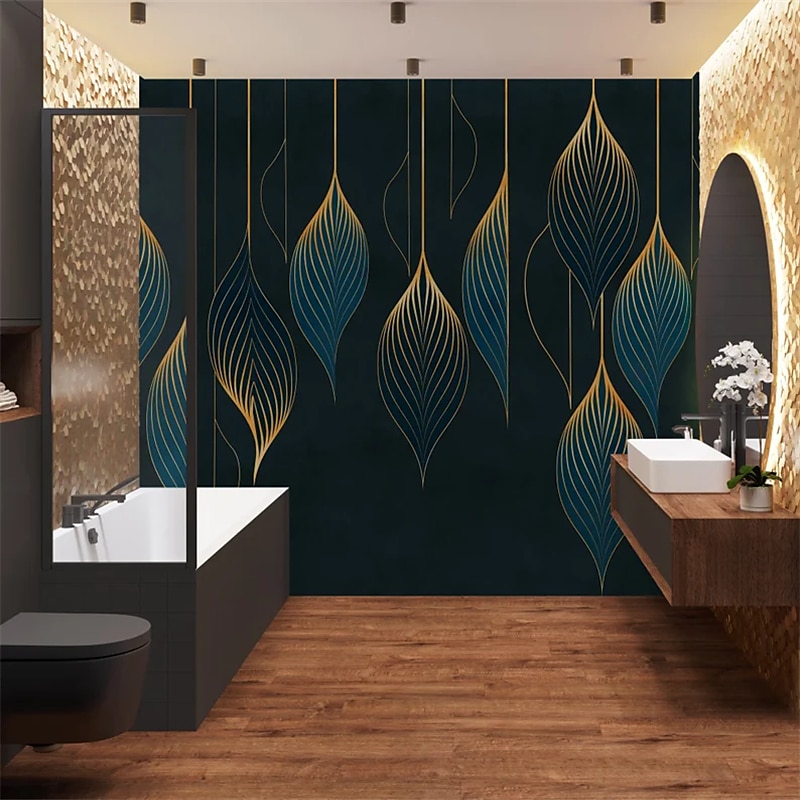 Papel pintado fresco papel pintado verde mural de pared líneas elegantes que cubren la etiqueta adhesiva despegable material de PVC/vinilo autoadhesivo/adhesivo necesario decoración de pared para 2025 - $18.99 –P5