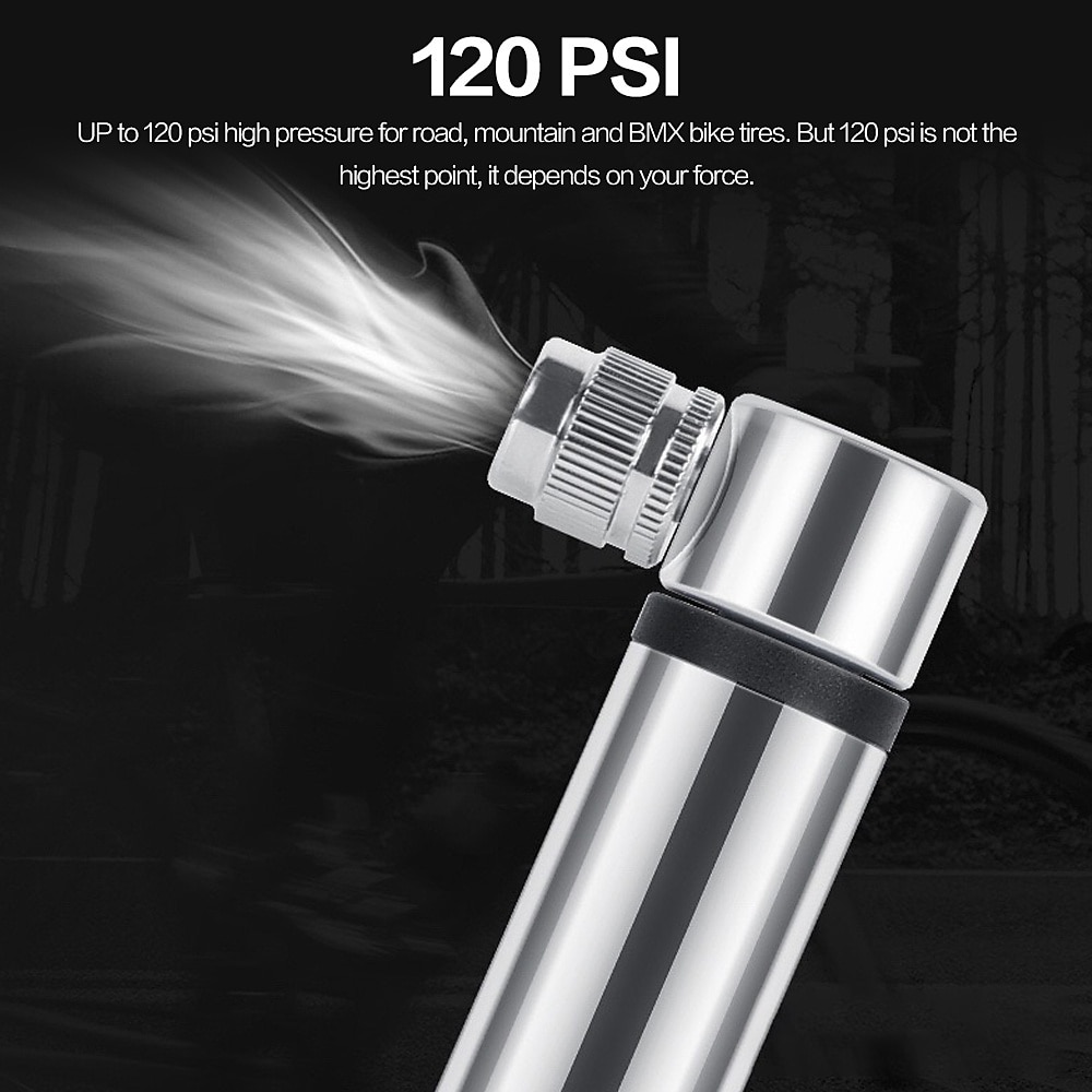 2025年 ポータブル ポケット バイク ポンプ 120 psi 高圧ミニ バイク ポンプ プレスタ/シュレーダー バルブに適合 超軽量 自転車 タイヤ ポンプ バイク 修理キット ストーンゴー サイクリング アクセサリー ロード マウンテン アウトドア スポーツ用  コレクション – $11.99 –P7