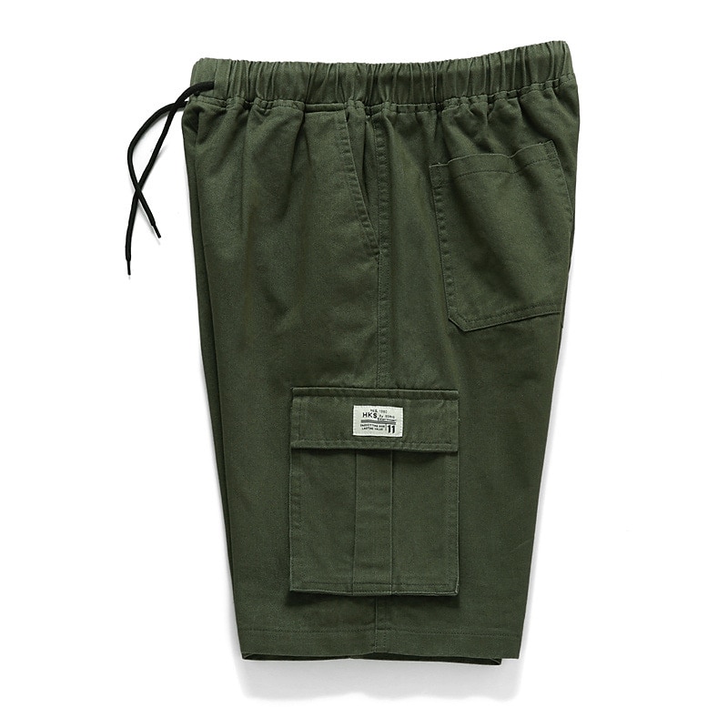Men's Cargo Shorts Summer Shorts Drawstring Elastic Waist Multi Pocket Plain Comfort Wearable Casual Daily Holiday Sports Fashion ArmyGreen Black 2025 - $15.49 –P11