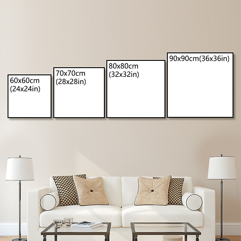 Peinture à l'huile Hang-peint Peint à la main Carré Paysage Moderne Toile étirée / Toile tendue de 2025 ? $122.99 –P1