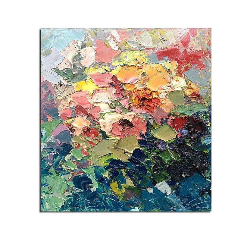 Hang-pictate pictură în ulei Pictat manual Pătrat Abstract Floral / Botanic Clasic Modern Fără a cadru interior 2025 - $100.99 –P2