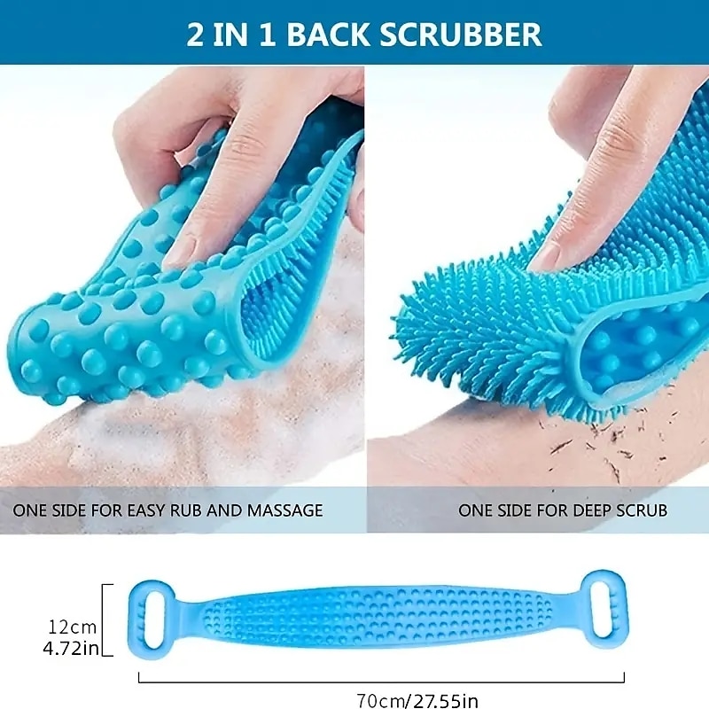 Silicone Back Scrubber For Shower.Upgrade Body Brush For Men/Women Exfoliating Long Double Side Back Scrubber Shower Brush Deep Clean SPA Massage Skin Care 2025 - $9.99 –P2