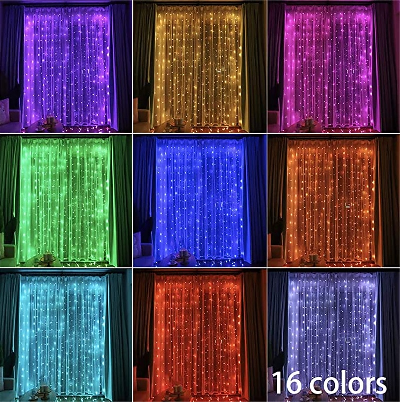 Color Changing Window Curtain Lights 3M x 3M USB Powered Led Hanging String Lights with Remote Control for Bedroom Weddings Wall  Decor-16 Colors 2026 - $49.99 –P6