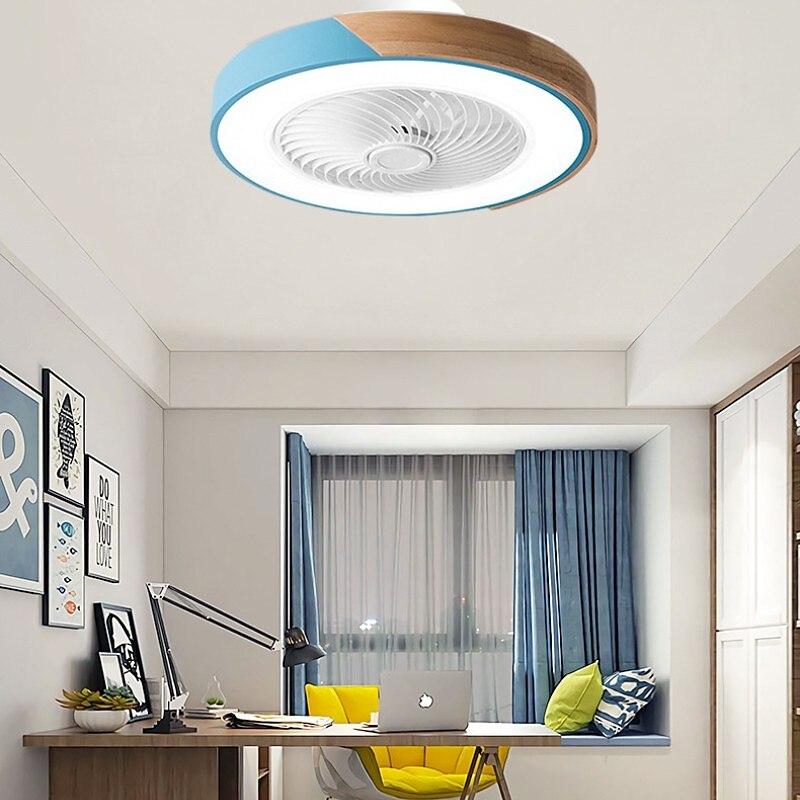 ventiladores de teto led com luzes reguláveis com contral remoto 20" luminária embutida no teto abajur acrílico lustre quarto sala de estar de 2025 por $242.49 –P8