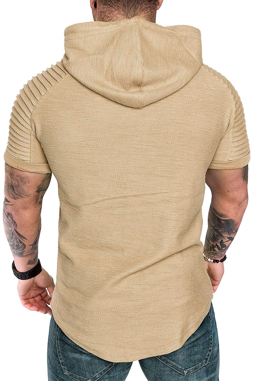 Hombre Camiseta Camiseta superior Mangas cortas Con Capucha Verano Plano delgado plisado Moda Deportes Básico Vacaciones Calle Noche Negro Blanco Azul Marino Camiseta superior para hombre 2025 - $16.99 –P9