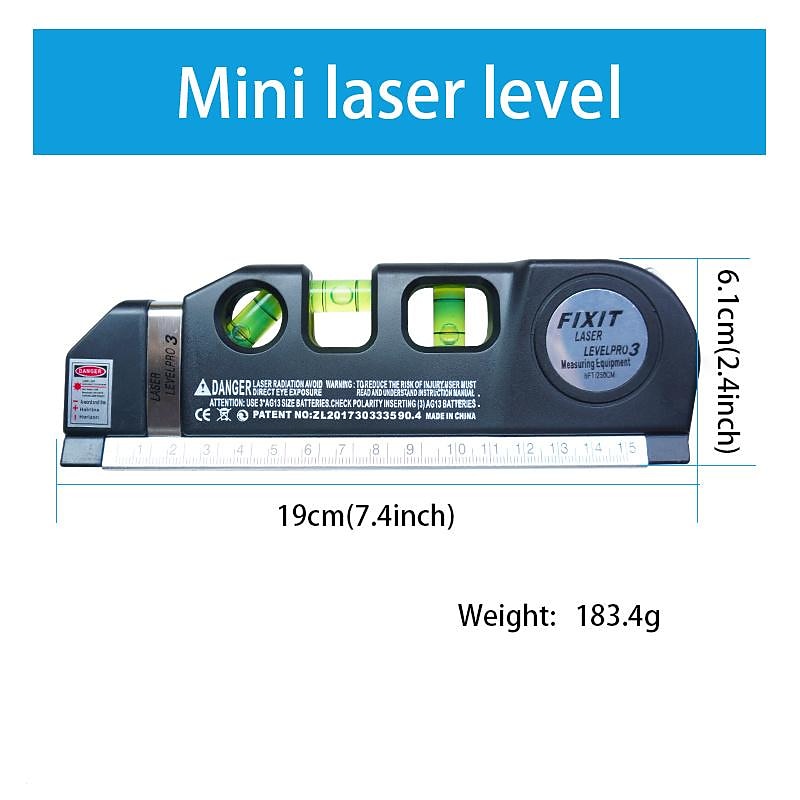 precíziós többcélú lézeres vízszintes vízszintes függőleges lézersugár mérőszalag, 1db mágneses lézeres vízszintező, 1db nem mágneses lézeres vízszintező építéshez, belsőépítészethez 2026 - $15.99 –P8