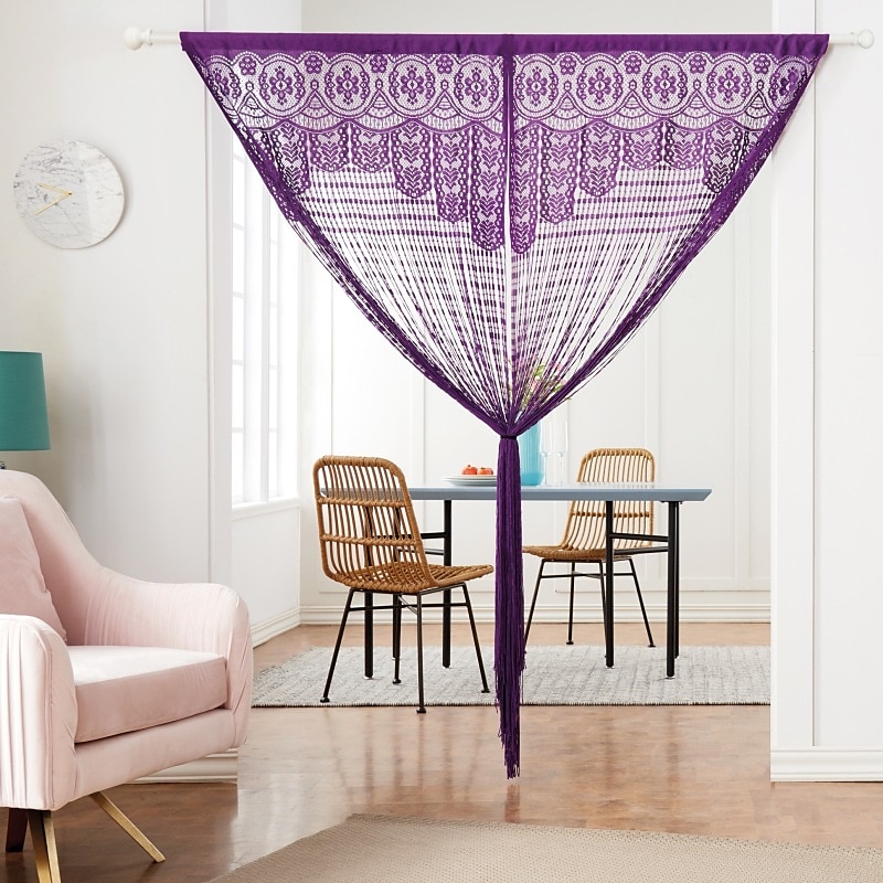 string verho oviaukko verho helmillä tupsut curatin, boho makrame liukuovi verho hääkuvioinen koristelu, tilanjakaja pergolan ulkoterassille 2025 - $27.99 –P3