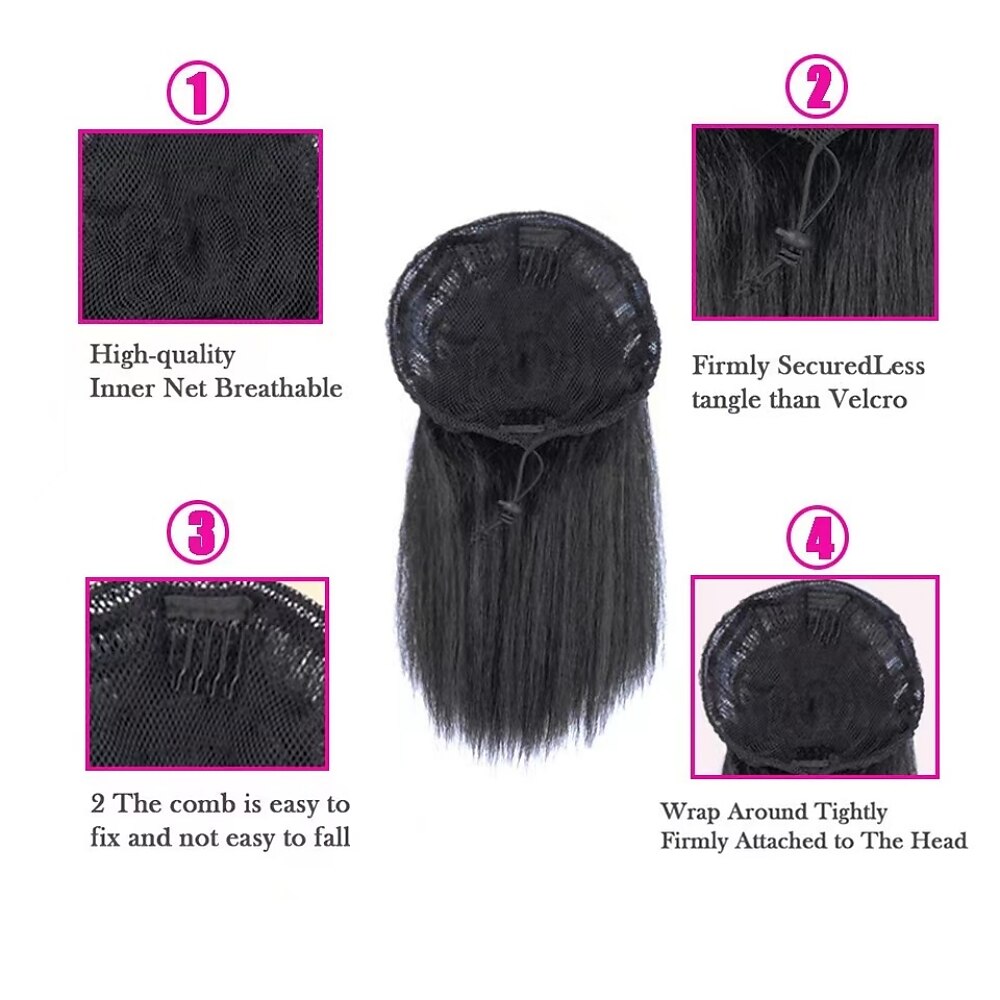 Drawstring Ponytails for Black Women Yaki Kinky Straight Ponytail Hair Extensions 8 Inch Short Pony Tail Clip in Synthetic Ponytail Hairpiece 2026 - $16.99 –P3