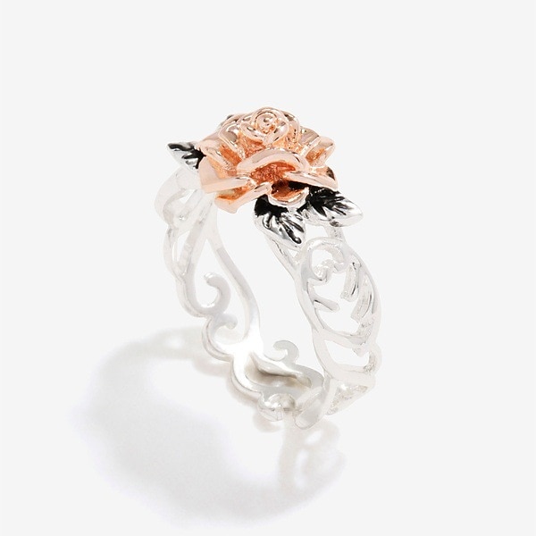 Bague fleur en or rose 14 carats bague de fiançailles fendue en argent 925 plaqué vintage européen et américain de 2025 ? $17.49 –P2