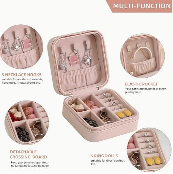 Mini Travel Jewelry Case Small Jewelry Box Portable Jewelry Travel Ogranizer Display Jewelry Storage Case for Rings Earring Necklace Bracelet Gift for Women Girls 2025 - $19.99 –P3