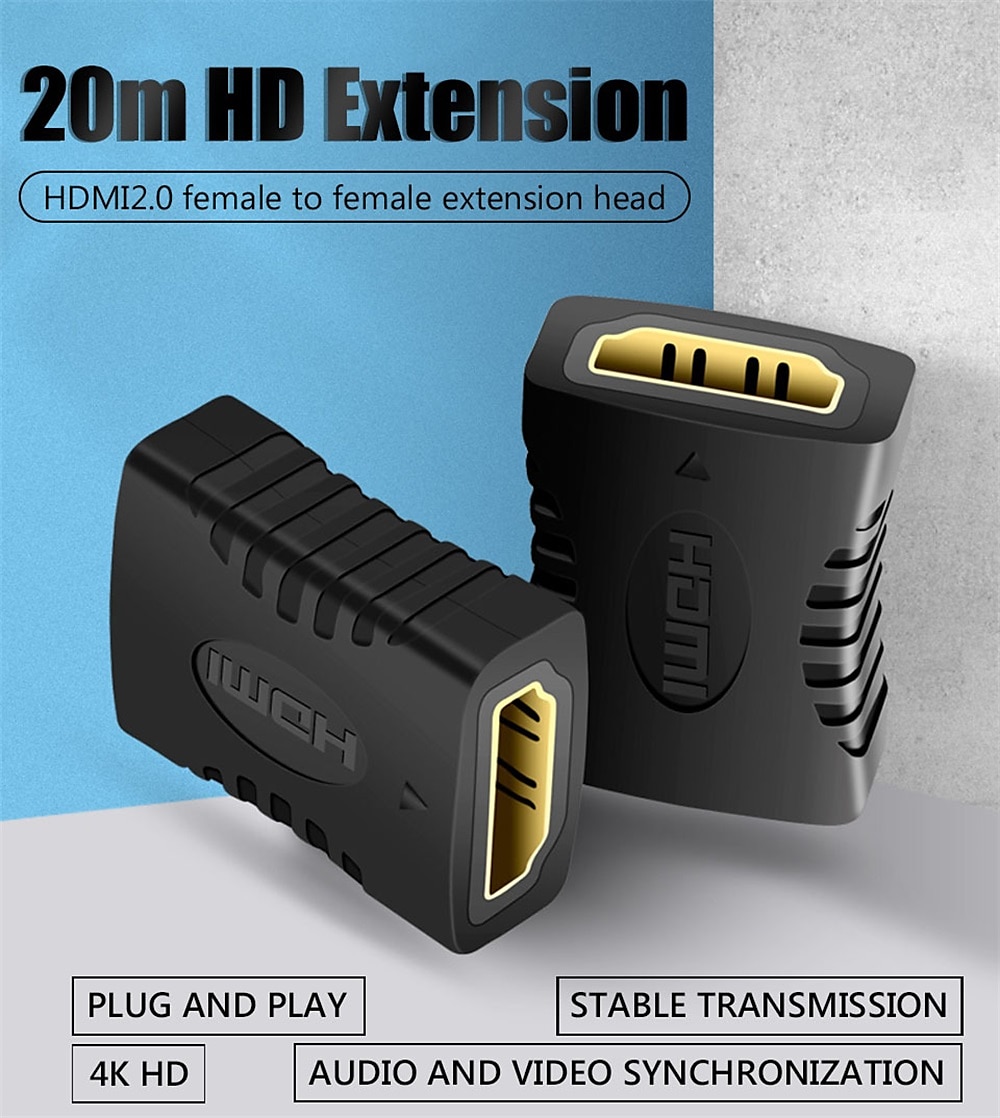 2 шт. 4k hdmi удлинитель женский к женскому конвертер удлинитель адаптер для монитора дисплей ноутбука ps4/3 ПК ТВ hdmi кабель удлинитель 2025 - $11.99 –P1