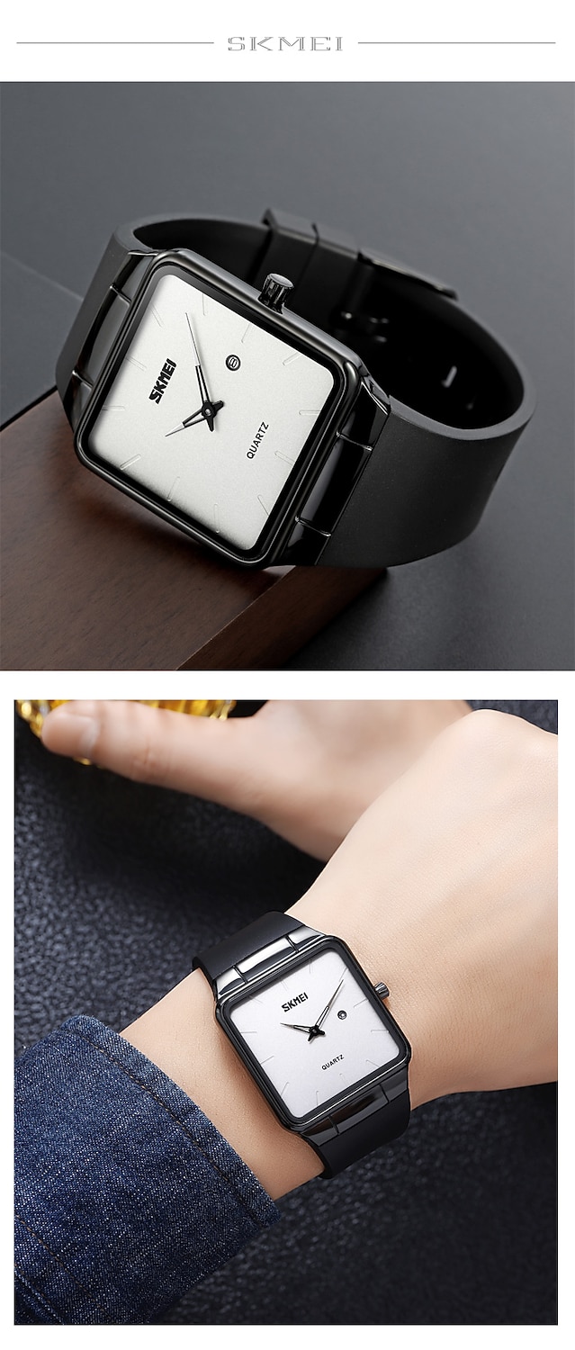 SKMEI Кварцевые Часы Подарок на День Святого Валентина для мужчин Японские Кварцевые Механизмы Часы Роскошные Большие Циферблаты Модные Аналоговые Наручные Часы Календарь 3Bar Водонепроницаемые 2026 - $22.99 –P14