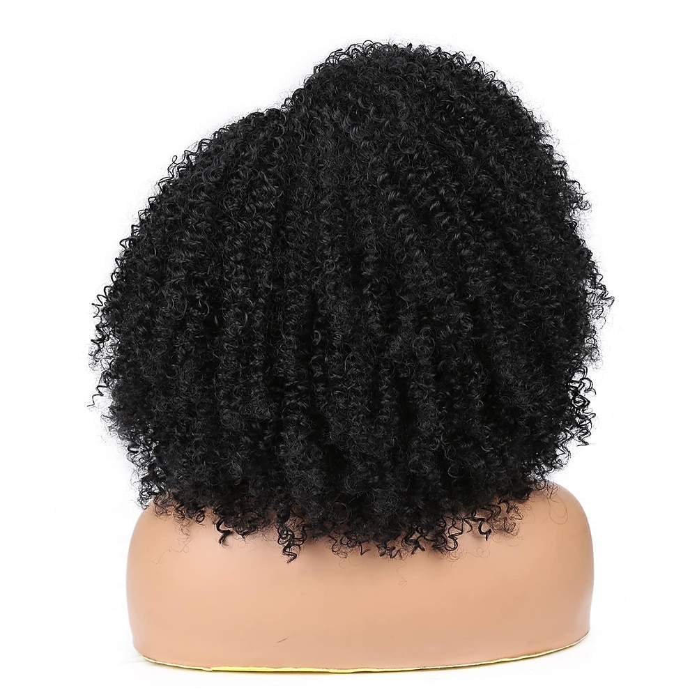 krátká kudrnatá paruka afro kudrnaté paruky pernaté kudrnaté paruky syntetické afro paruky pro černošky 2025 - $26.99 –P3