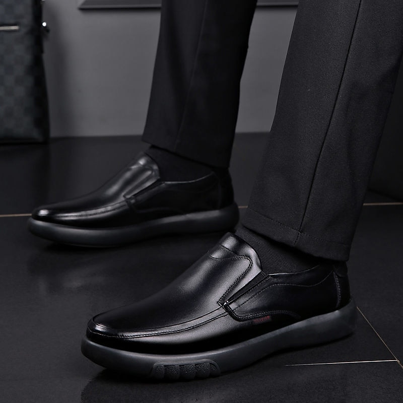 pánské hnědé kožené slip-on mokasíny | pohodlné boty pro volný čas 2025 - $34.99 –P1