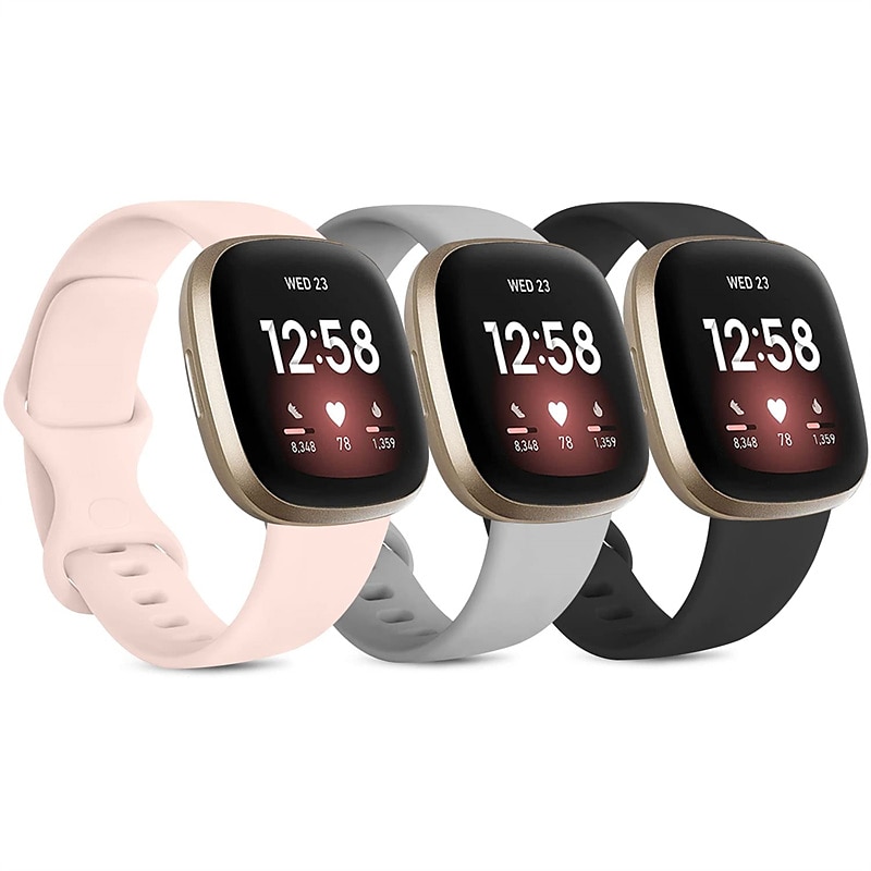 4 pachet 3 pachet Bandă de ceas inteligent Compatibil cu Fitbit Versa 4 Sense 2 Versa 3 Sense Silicon moale Ceas inteligent Curea Ajustabil Femei barbati Banderolă Sport Înlocuire Brăţară 2025 - $12.99 –P8