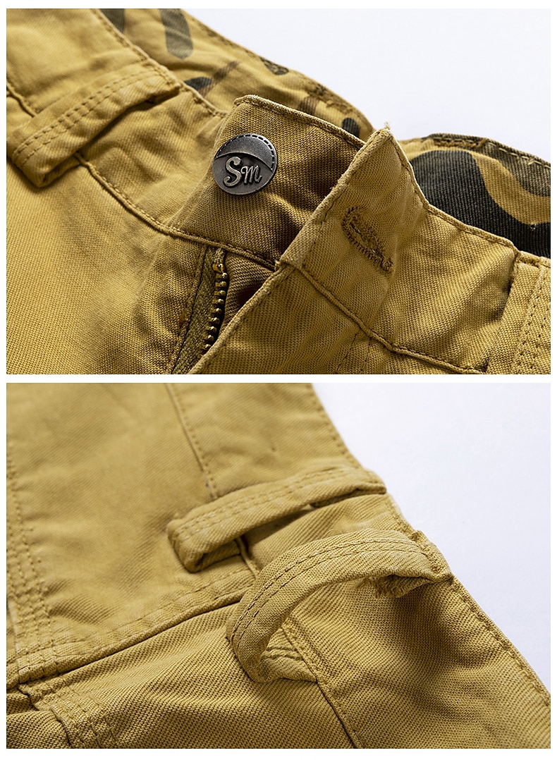 Men's Cargo Shorts Bermuda shorts with Side Pocket Multi Pocket Flap Pocket Solid Color Going out Streetwear Fashion Cargo Shorts ArmyGreen Blue 2025 - $35.99 –P6