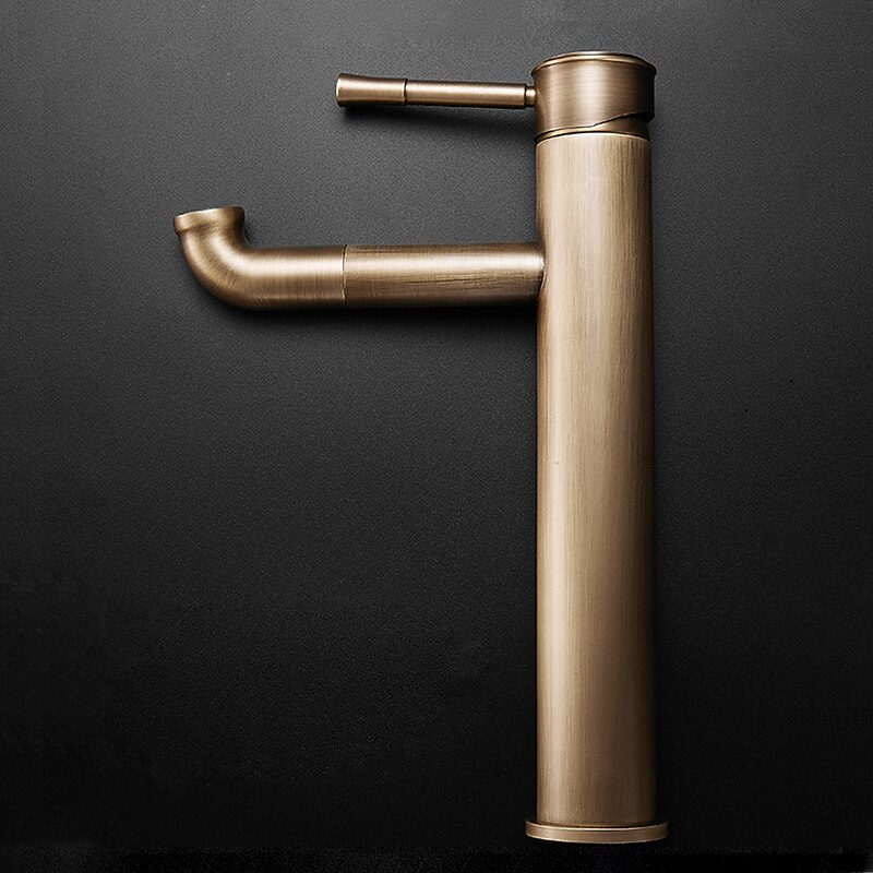 mitigeur d'évier de salle de bain vintage haut, robinets de lavabo monobloc monocommande monté sur pont antique, avec tuyau d'eau chaude et froide robinets d'eau rétro laiton noir de 2025 ? $105.99 –P5