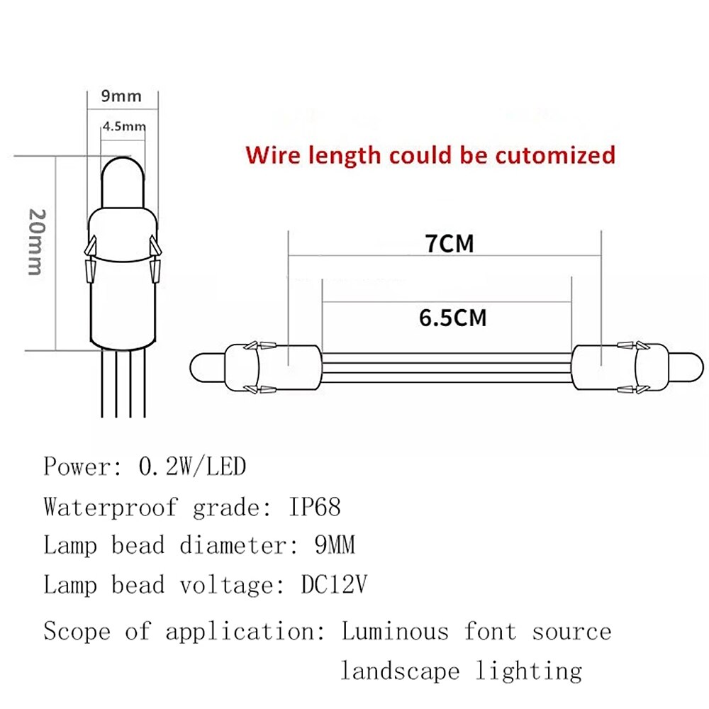 6M 100LED Led Pixel Bullet Nodes String Lights Christmas DC12V 9MM Single Color Signboard Display Lamp 2025 - $23.99 –P12