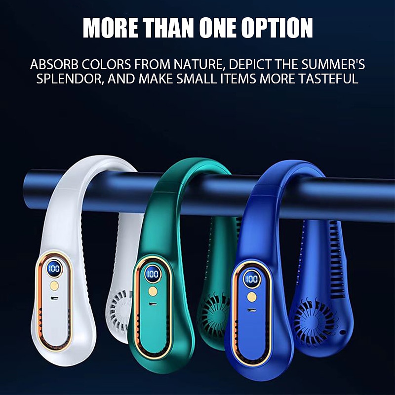 Bladeless Neckband Air Cooler – USB Rechargeable Hanging Fan with Digital Display for Portable Summer Cooling 2025 - $19.99 –P10