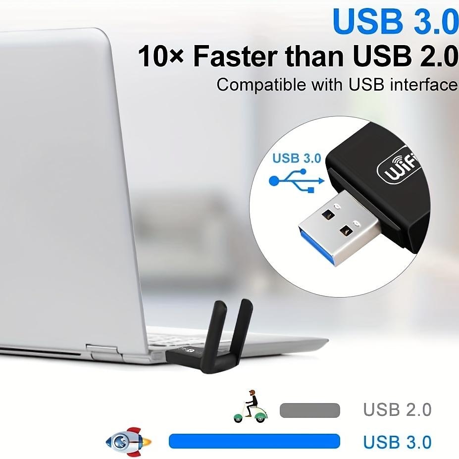 2.4G 5G 1300Mbps Usb Wireless Network Card Dongle Antenna AP Wifi Adapter Dual Band Wi-Fi Usb 3.0 Lan Ethernet 1200M 2025 - $19.99 –P9