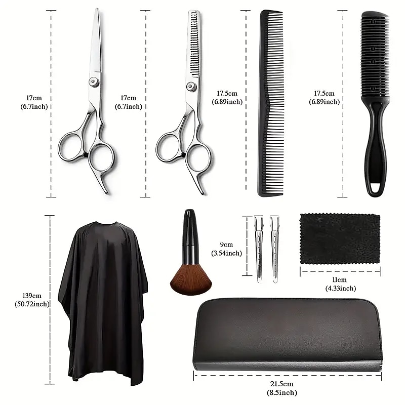 haarknipscharen kits 10-delige roestvrijstalen kappersschaar set professionele nagelschaar voor kapper thuisgebruik 2026 - $25.99 –P3