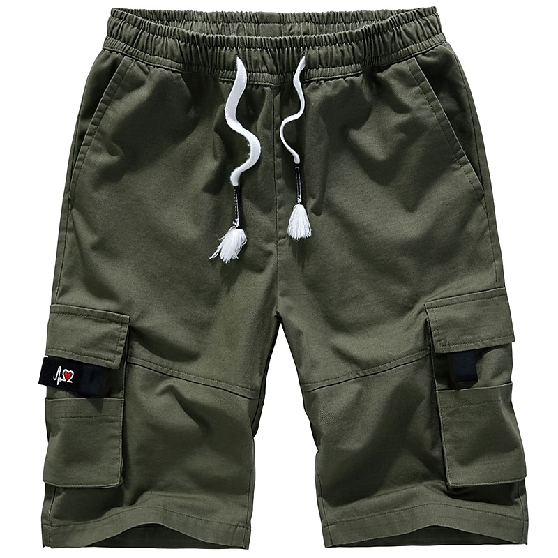 Homens Shorts táticos Bermuda Cargo Shorts camuflados Shorts de verão Com Cordão Cintura elástica Côr Sólida camuflagem Ripstop Respirável Preto Verde Tropa de 2025 por $25.99 –P2