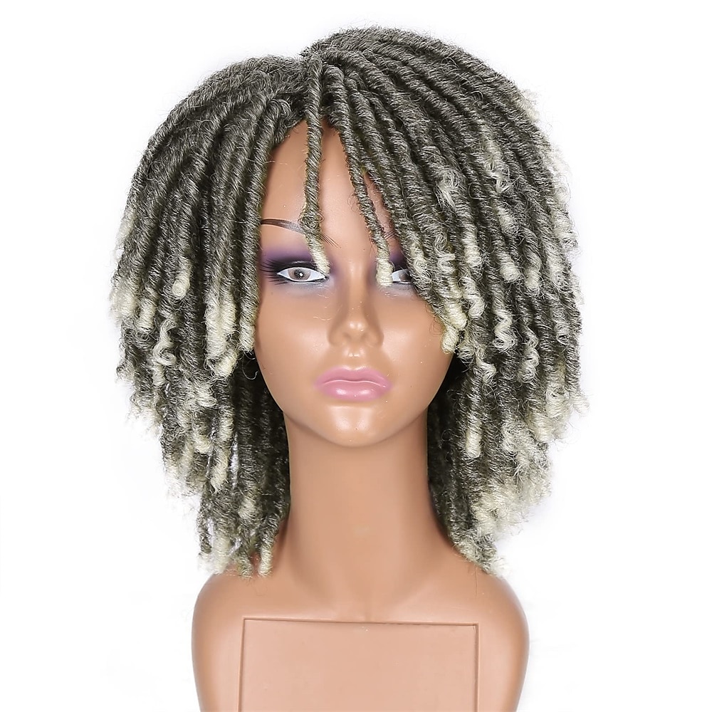 dreadlock pruik korte twist pruiken voor zwarte vrouwen en mannen afro krullend synthetische pruik 2025 - $47.99 –P9