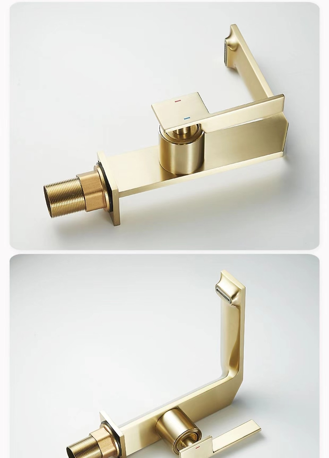 Waterfall Bathroom Sink Mixer Faucet Brass, Single Handle Washroom Basin Taps One Hole Faucets with Hot and Cold Hose, Waterfall Spout Brass Bathroom Tap Chrome Black Gold Grey 2025 - $113.99 –P18