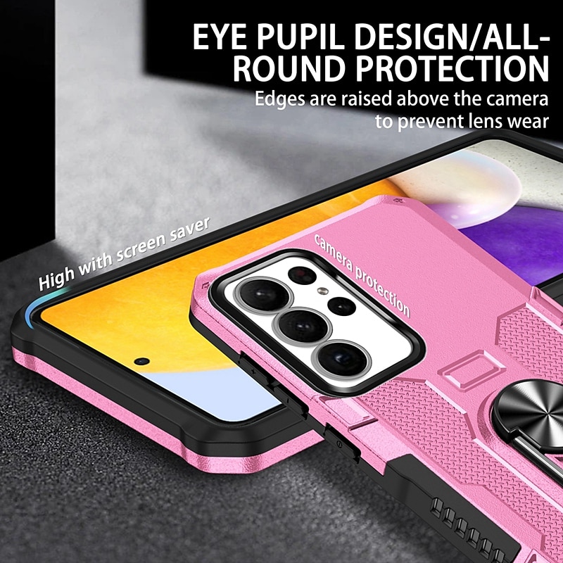 Phone Case For Samsung Galaxy S24 S23 S22 S21 S20 Ultra Plus FE S23 A73 A53 A33 A23 A13 Note 20 Ultra S25 Ultra Back Cover Bumper Frame Ring Holder Military Grade Protection Geometric Pattern Armor 2025 - $14.99 –P4