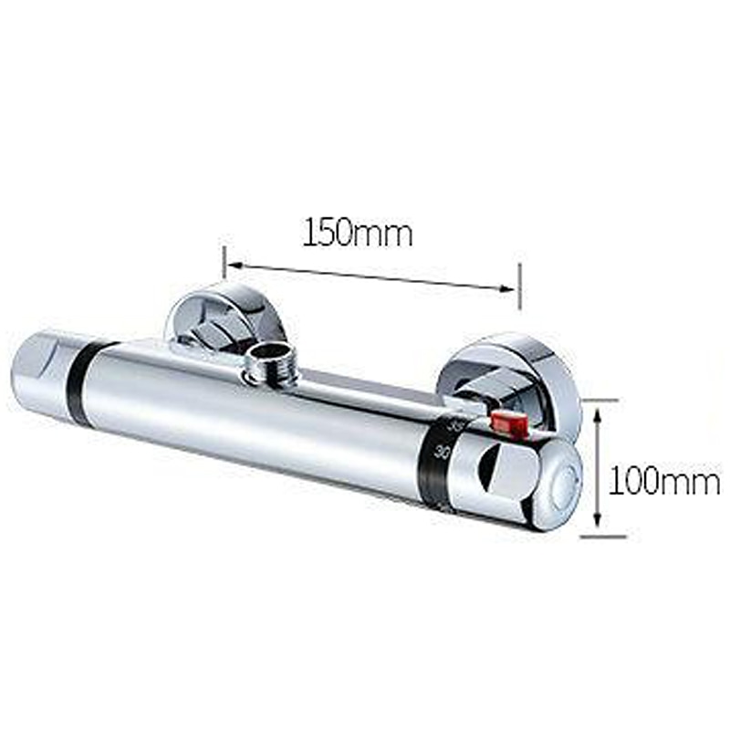 Thermostatic Shower Mixer Bar Wall Mounted Chrome, Shower Mixer Tap with 38℃ Anti Scald Safty Button, Outlet G1/2 Round Mixer Bar Wall Mount 2026 - $110.99 –P1