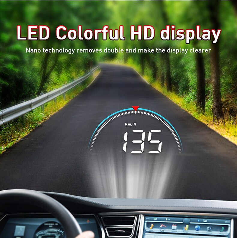 Obd2 gps auto projector m8 mph kmh auto hud snelheidsmeter voorruit 3.5 ''screen size hd auto head-up display alarm accessoires 2025 - $58.99 –P10
