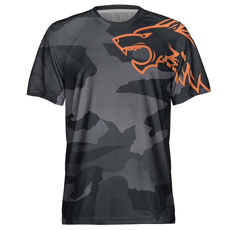 Homme Maillot de descente Manche Courte Noir Vert Véronèse Rouge Graphic camouflage Vélo Maillot Respirable Séchage rapide Polyester Des sports Graphic camouflage Vêtement Tenue de 2025 ? $15.99 –P8