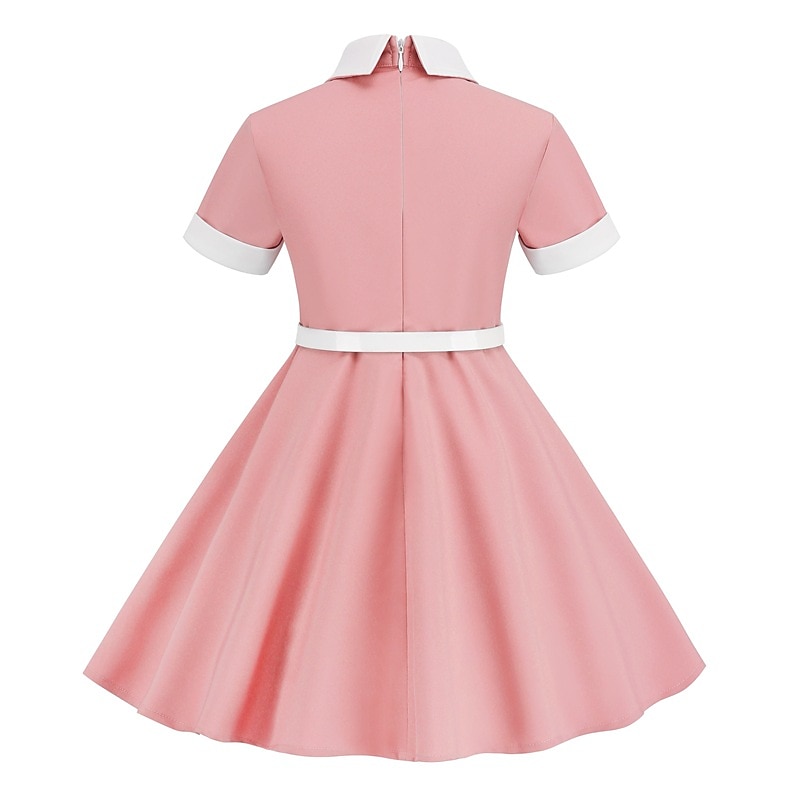 Retró 1950-es Swing ruha Flare ruha Lány Alkalmi / Napi Lánybúcsú Gyermek Ruha Hazatérő ruhák 2025 - $28.99 –P3